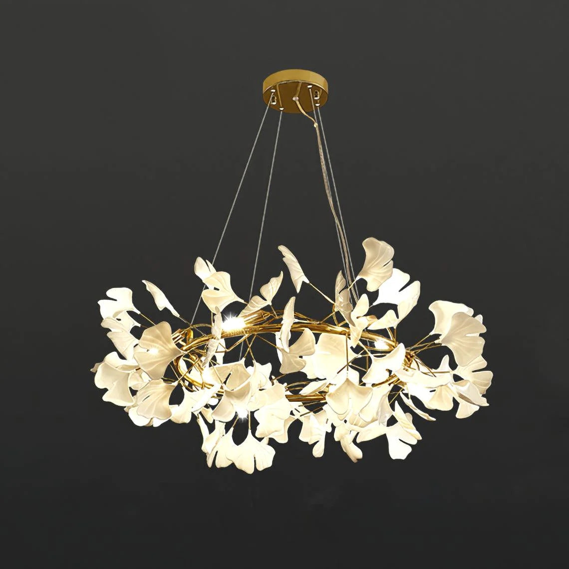 Gingko Leaf Round Chandelier