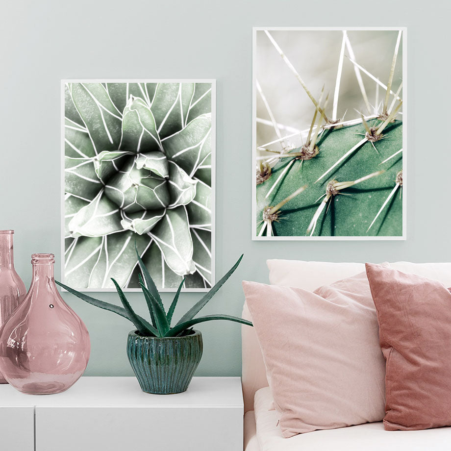 Green Cactus Succulent Orchid Leaves Wall Art Canvas Painting Nordic Posters And Prints Wall Pictures For Living Room Wall Decor