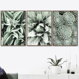 Green Cactus Succulent Orchid Leaves Wall Art Canvas Painting Nordic Posters And Prints Wall Pictures For Living Room Wall Decor