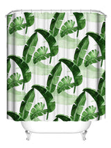 Feblilac Green Leaves Shower Curtain with Hooks, Animal Bathroom Curtains with Ring, Unique Bathroom décor, Boho Shower Curtain, Customized Bathroom Curtains, Extra Long Shower Curtain