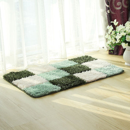 Feblilac Blue and White Checkerboard Pattern Ultra Soft Bathroom Rug, Multiple Sized Bathroom Rug, Plush Water-Absorbent , Multiple Sized Anti Slip Toilet Mat, Black and White Thick Bathroom Carpet, Art Bathroom Mats, Best Bath Rugs, Hot Shower Mat
