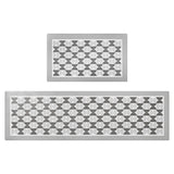 Feblilac Grey and White Geometric Pattern PVC Leather Kitchen Mat