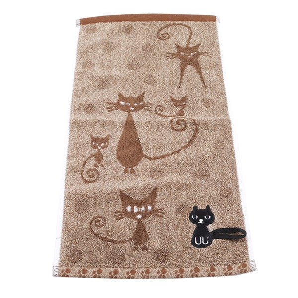 Cartoon Cat Pattern Face Towel