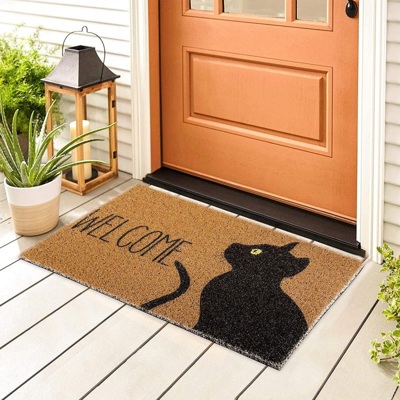 Welcome Doormat Cute Cat Rug