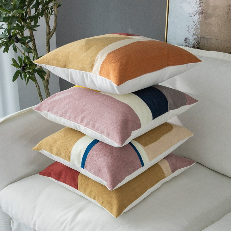 The Abstract Expressionist Embroidered Pillow Cover Collection