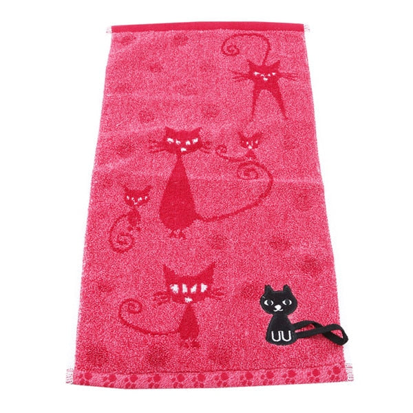 Cartoon Cat Pattern Face Towel