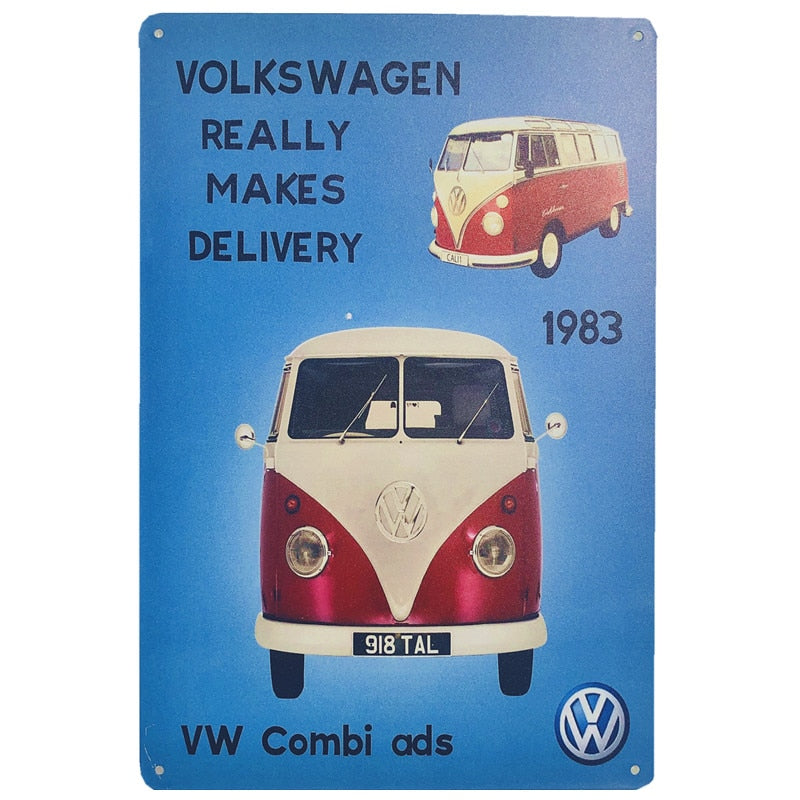 Vintage Minibus Trip Metal Posters