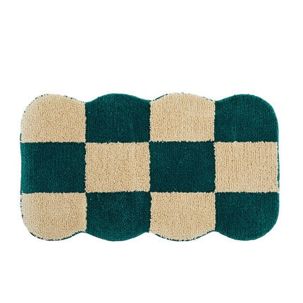 Checkered Fluffy Grids Rug