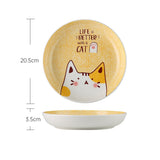 Cute Cat Ceramic Dinner Plate Set