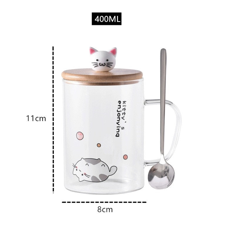 Creative Cute Cat Glass Mug
