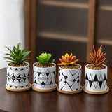 Cottagecore Ceramic Cylinder Flower Pot