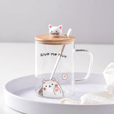 Creative Cute Cat Glass Mug