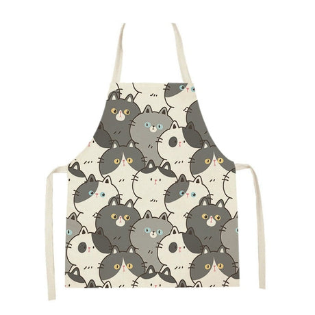 Cute Cat Print Kitchen Apron
