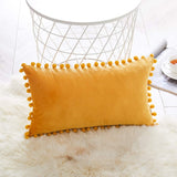 The Luxe Pom Pom Velvet Pillow Cover