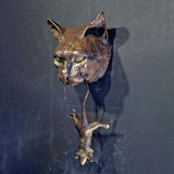 Cat Door Knocker Sculpture Wall Decor