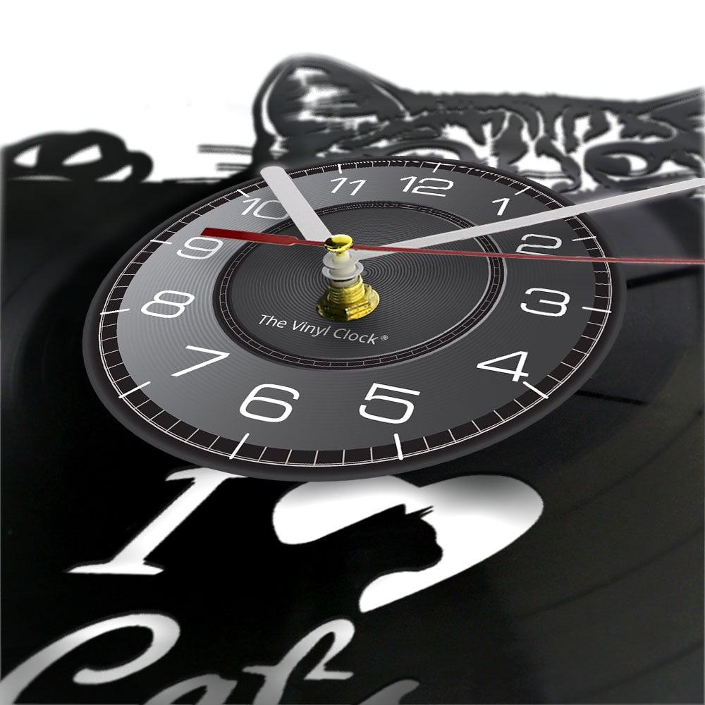I Love Cats Wall Clock Decor