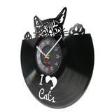 I Love Cats Wall Clock Decor