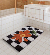 Checkered Fluffy Grids Rug