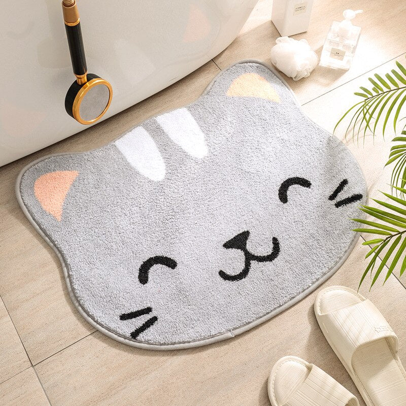 Cute Cat Style Plush Rug