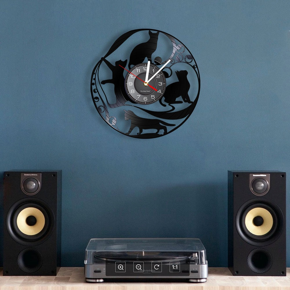 Cat Lover Wall Clock Decor