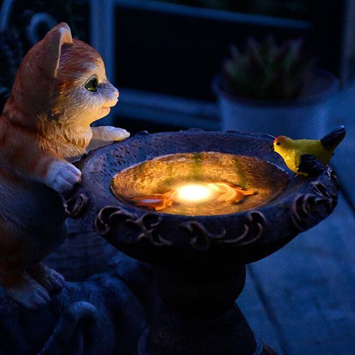 Cute Cat Model Solar Led Lamp