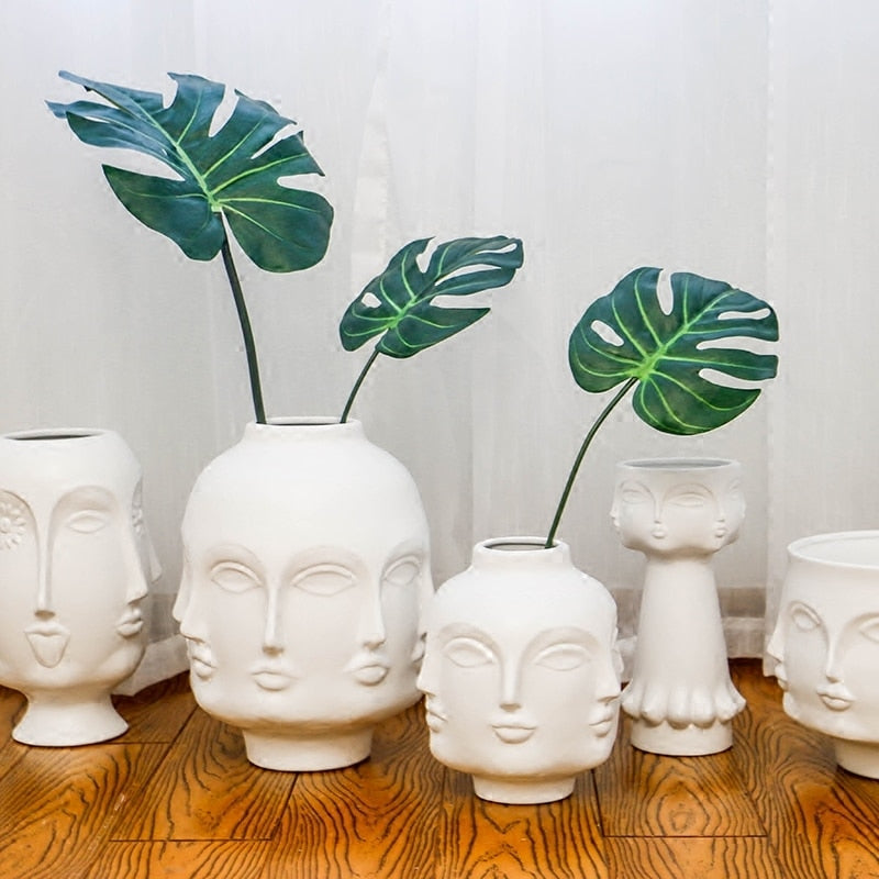 Boho Creative Face Ceramic Vase