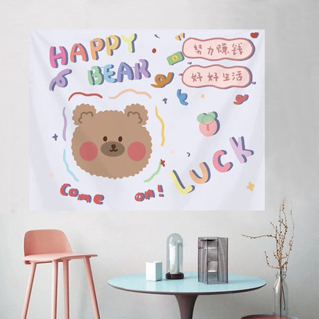 Cute Kawaii Bear Tapestry