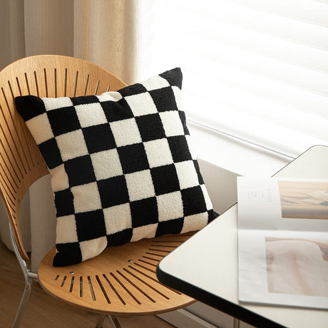 Grunge Checkerboard Pillow