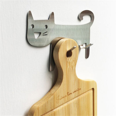 Creative Cat Self-Adhesive Clothe Rack