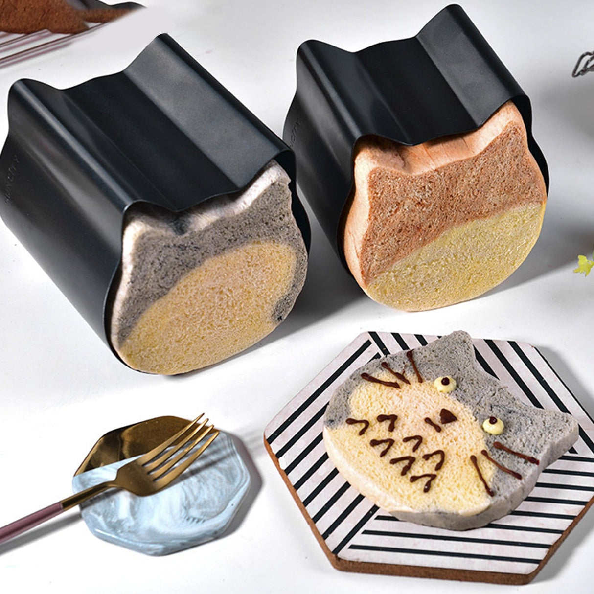 Cute Cat Head Toast Cake Mold