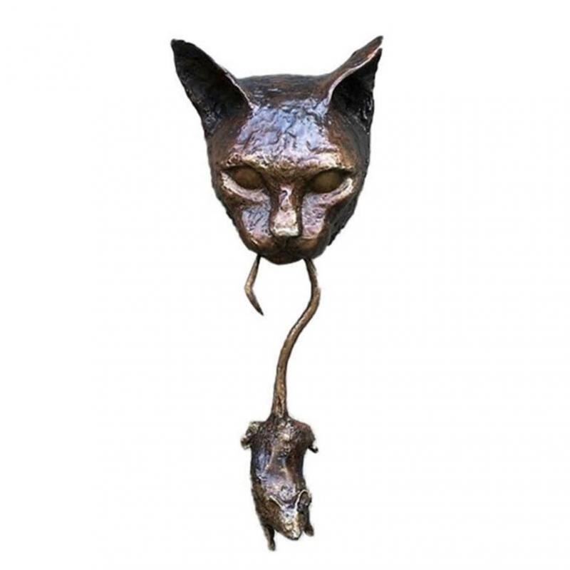 Cat Door Knocker Sculpture Wall Decor