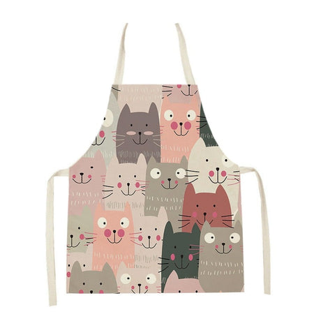 Cute Cat Print Kitchen Apron