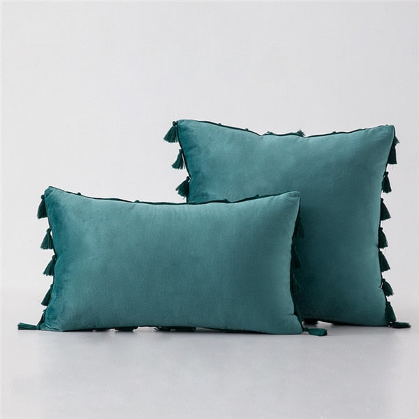 The Boho Velvet Tassel Pillow Cover Collection