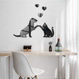 Funny Cat And Dog Acrylic Wall Sticker