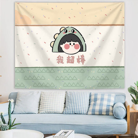 Cute Kawaii Bear Tapestry