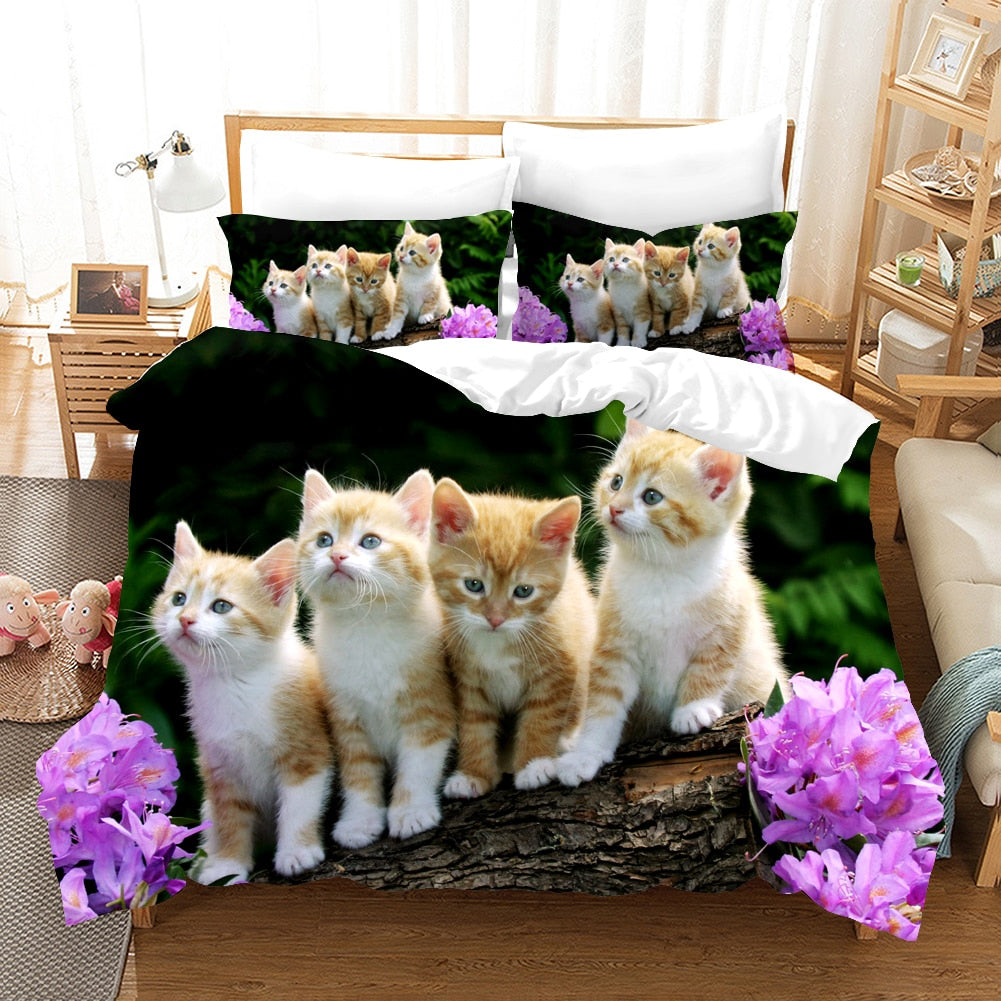 3D Cat Bedding Set