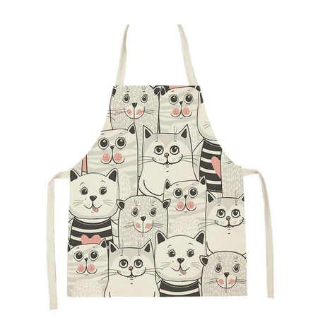 Cute Cat Print Kitchen Apron