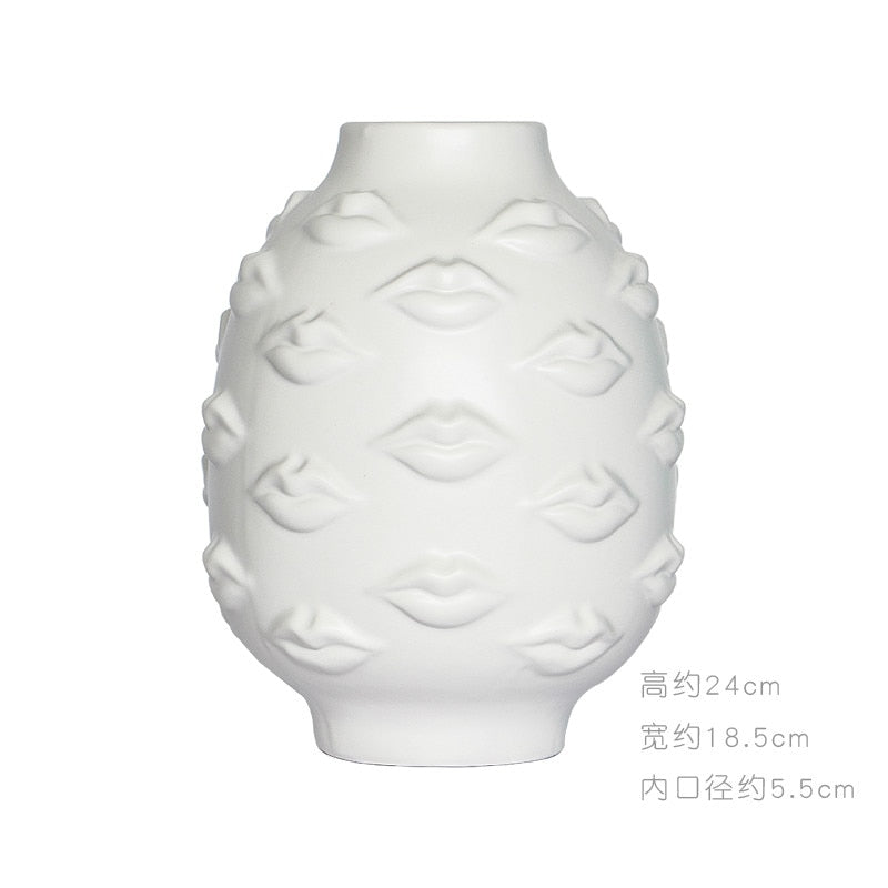 Boho Creative Face Ceramic Vase