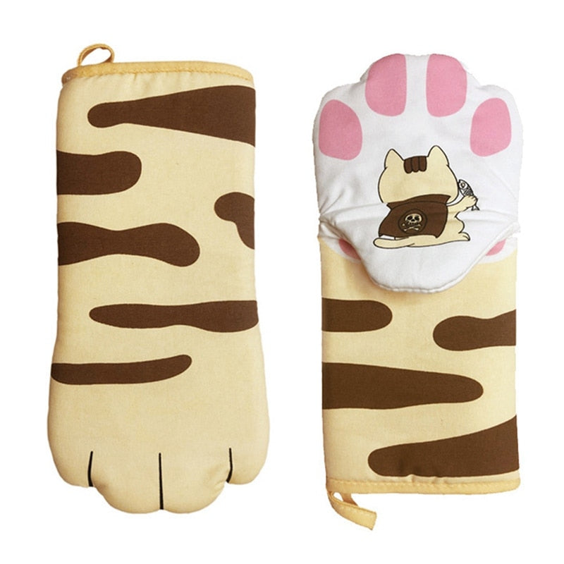 Cute Cat Paw Oven Gloves