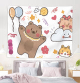 Cute Kawaii Bear Tapestry