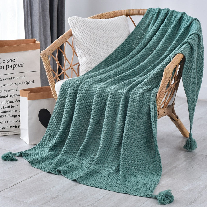 Aesthetic Tassel Thread Blanket