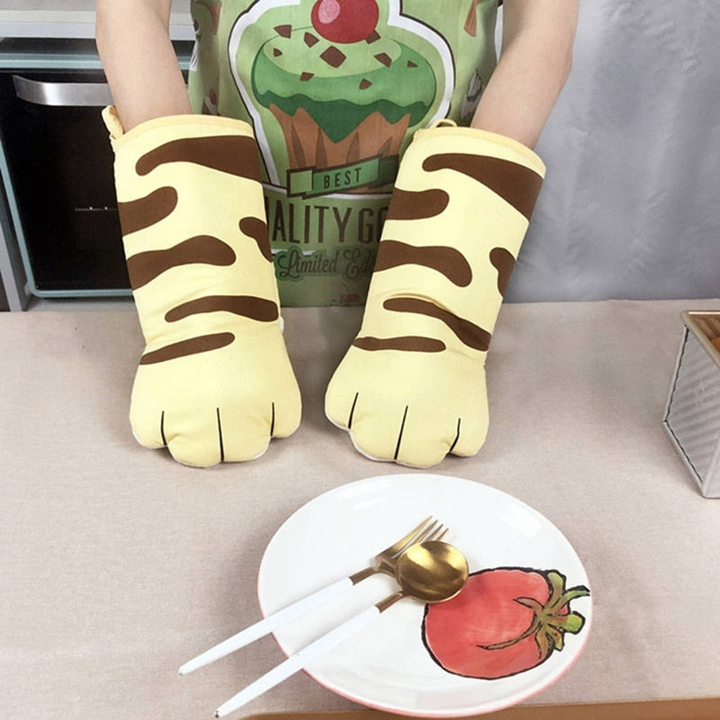 Cute Cat Paw Oven Gloves