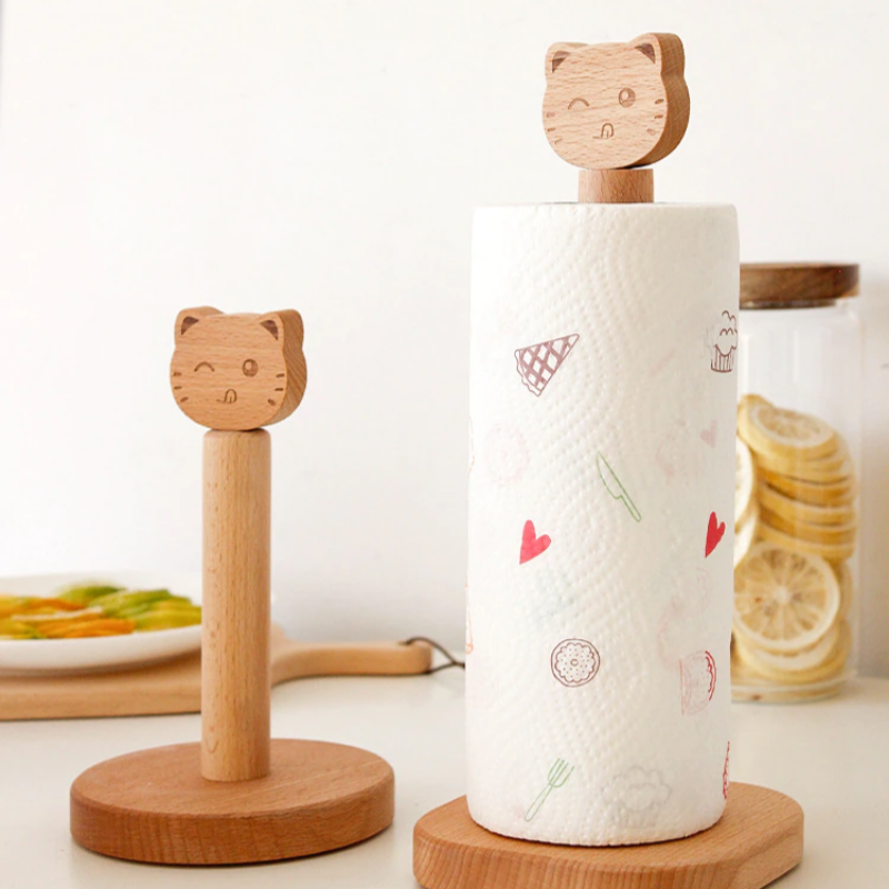 Wooden Cat Tissue Holder