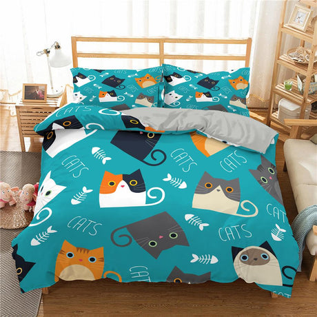 Cartoon Cat Bedding Set