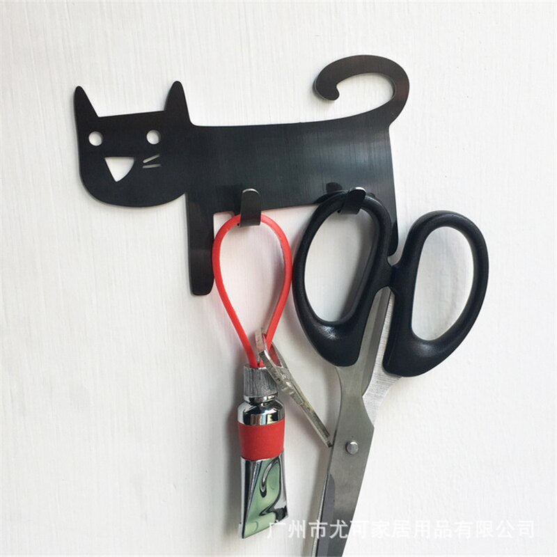 Creative Cat Self-Adhesive Clothe Rack
