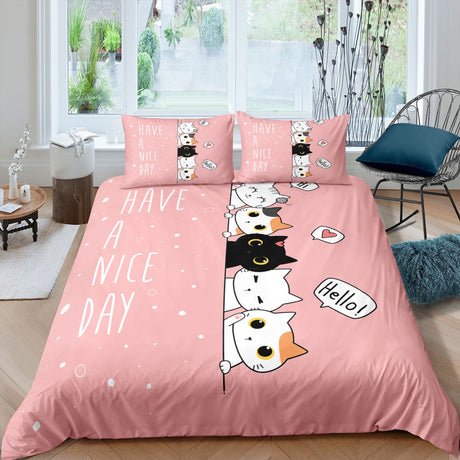 Cartoon Cat Luxury Bedding Set