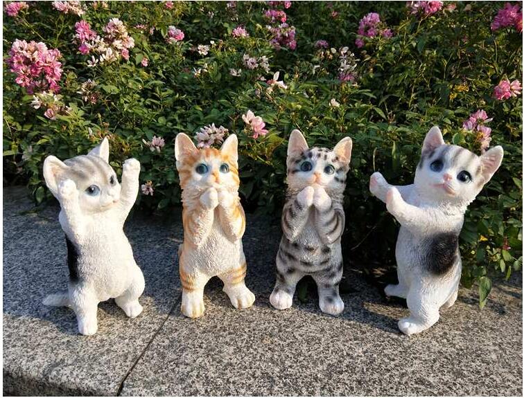 Cute Cat Resin Statue