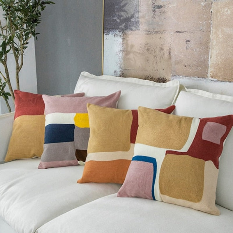 The Abstract Expressionist Embroidered Pillow Cover Collection