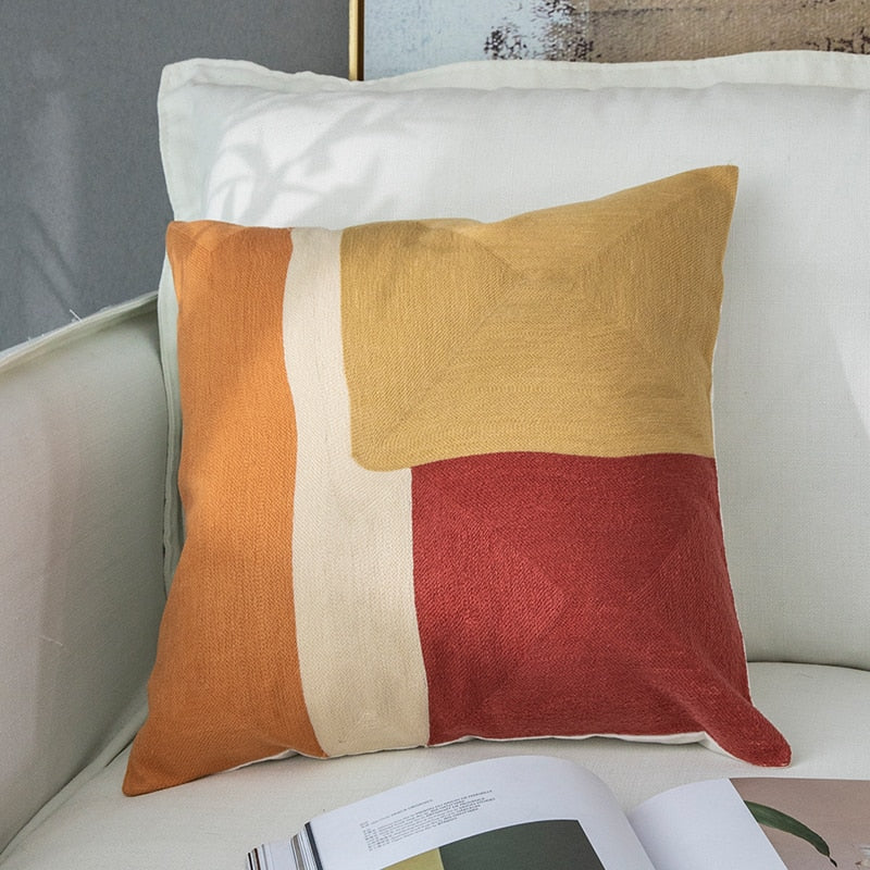 The Abstract Expressionist Embroidered Pillow Cover Collection