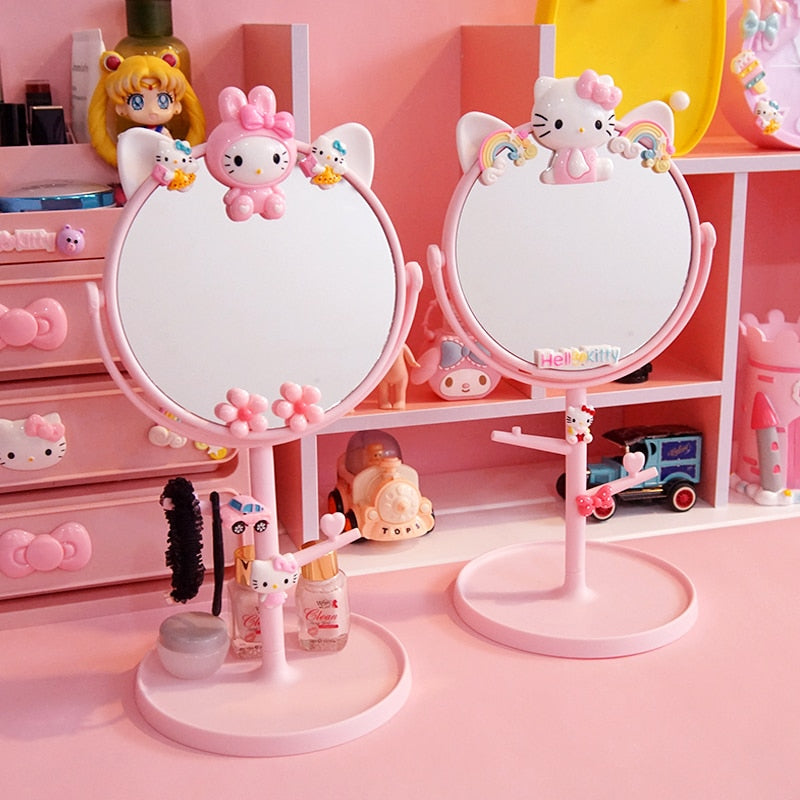 Pastel Kawaii Girl Makeup Mirror
